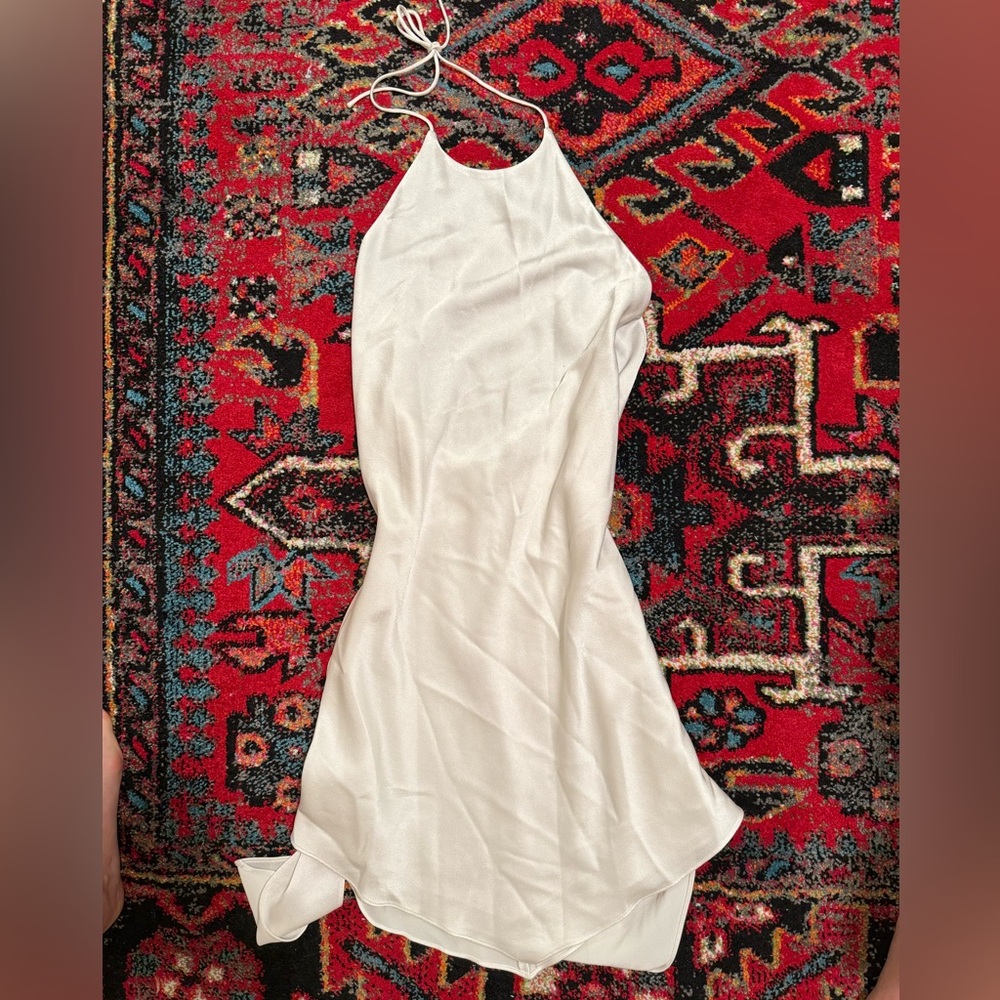 Alice + Olivia Elegant White Halter Dress